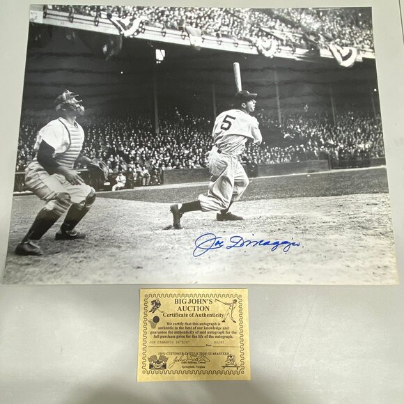 Signed Original Authenticated Joe DiMaggio Yankees MLB Baseball Autograph - Picture 1 of 5